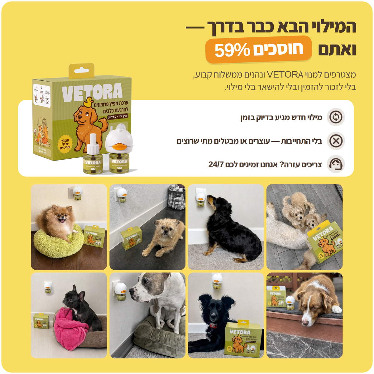 ערכת מפיץ VETORA עם שני מילויים ל-60 יום